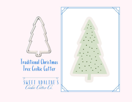 Traditional Christmas Tree Cookie Cutter – Classic Tree Cookie Cutter for Holiday Baking – 3D Printed Christmas Cookie Decorating Tool