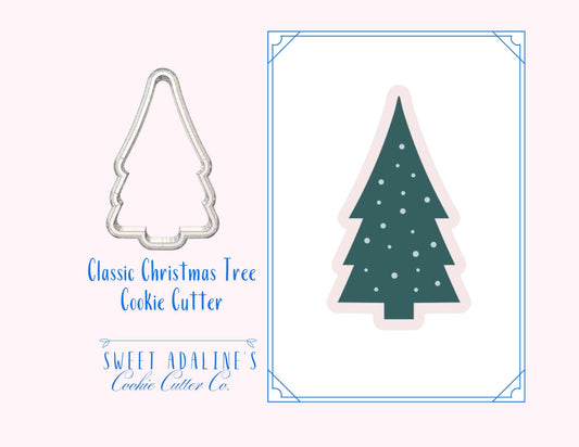 Classic Christmas Tree Cookie Cutter – Simple Tree Cookie Cutter for Holiday Baking – 3D Printed Christmas Cookie Decorating Tool