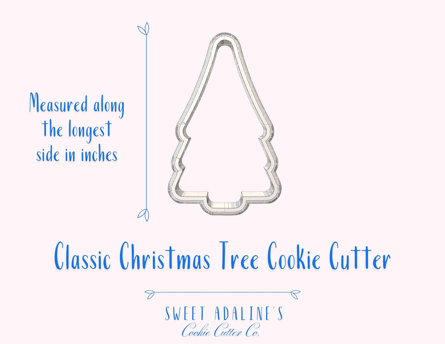 Classic Christmas Tree Cookie Cutter β Simple Tree Cookie Cutter for Holiday Baking β 3D Printed Christmas Cookie Decorating Tool