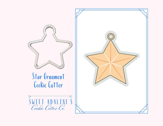 Star Ornament Cookie Cutter – Christmas Star Cookie Cutter for Holiday Baking – 3D Printed Ornament Cookie Decorating Tool
