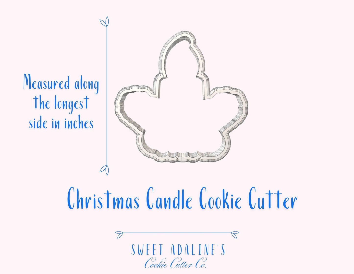 Christmas Candle Cookie Cutter – Holiday Advent Candle Cutter– Festive Holiday Cookie Decorating, 3D Printed Cutter for Decorated Cookies