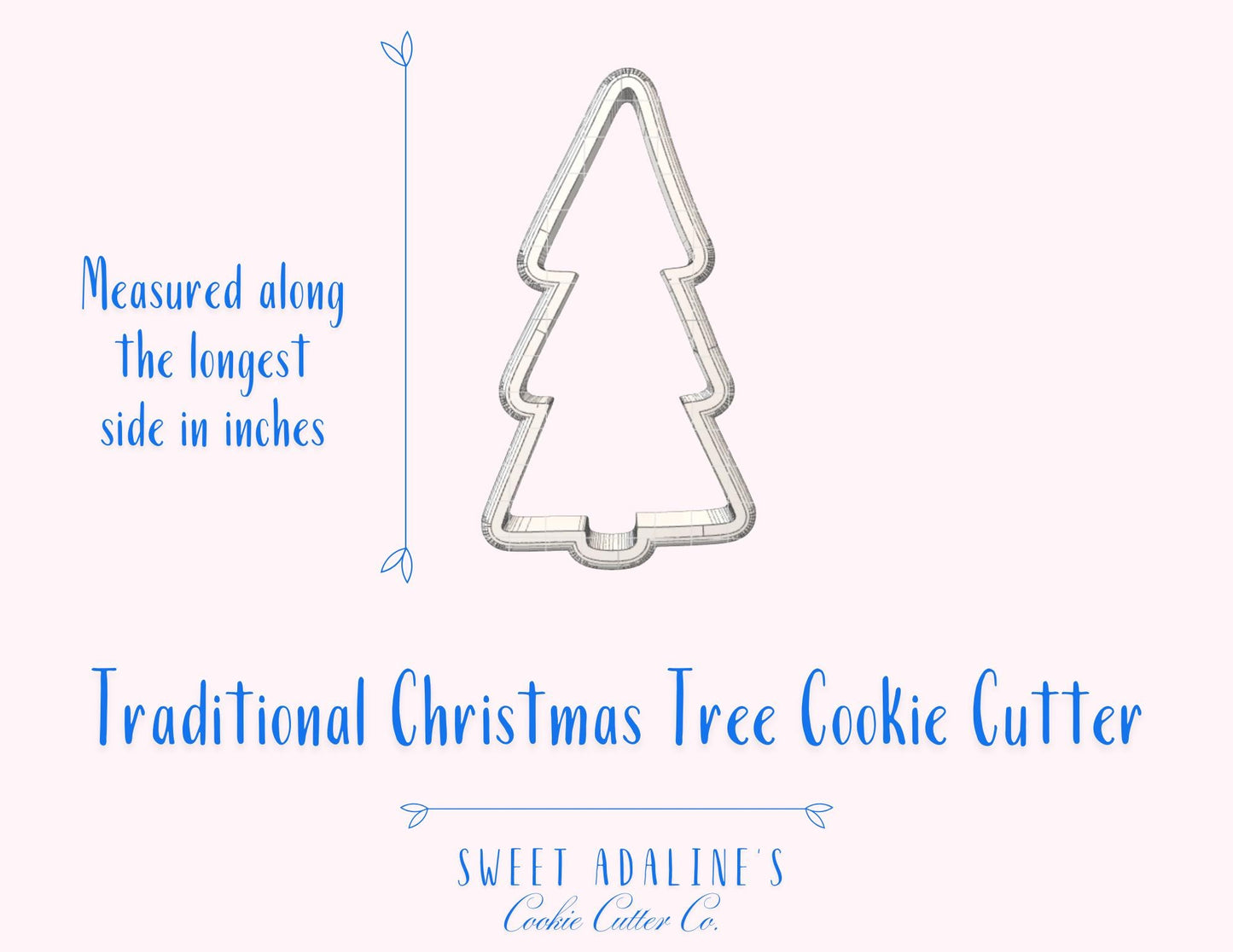 Traditional Christmas Tree Cookie Cutter β Evergreen Tree Cookie Cutter β Holiday Cookie Decorating, 3D Printed Cutter for Decorated Cookies