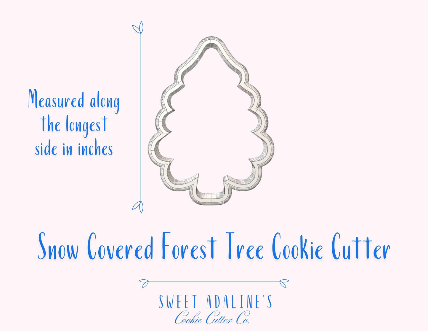 Snow Covered Forest Tree Cookie Cutter – Winter Tree Cookie Cutter - Holiday Cookie Decorating, Cutter for Decorated Cookies