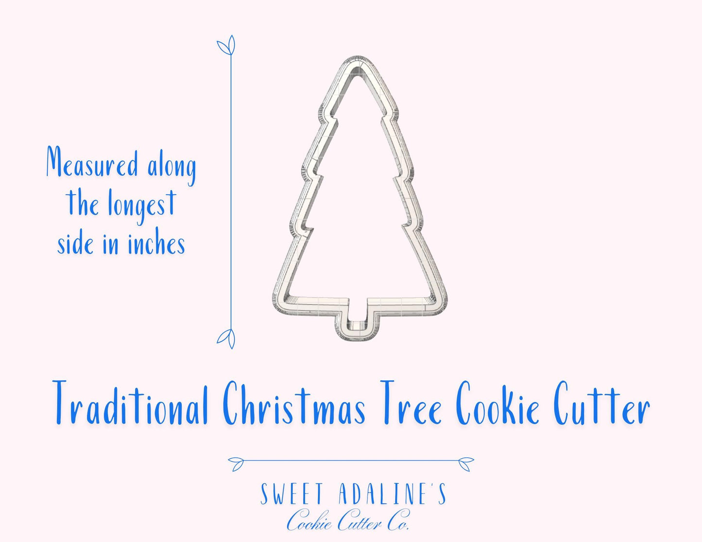 Traditional Christmas Tree Cookie Cutter β Classic Tree Cookie Cutter for Holiday Baking β 3D Printed Christmas Cookie Decorating Tool