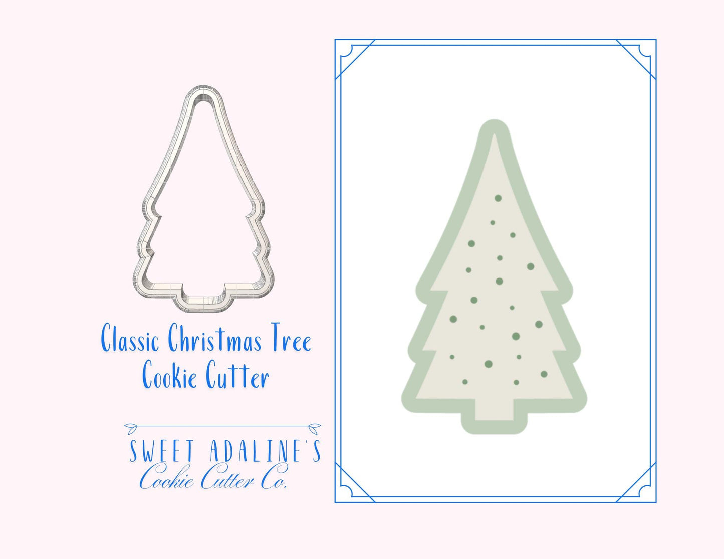 Classic Christmas Tree Cookie Cutter β Simple Tree Cookie Cutter for Holiday Baking β 3D Printed Christmas Cookie Decorating Tool