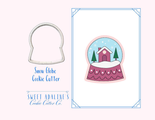 Snow Globe Cookie Cutter – Christmas Snow Globe Cookie Cutter with Winter Scene – 3D Printed Holiday Cutter for Decorated Sugar Cookies