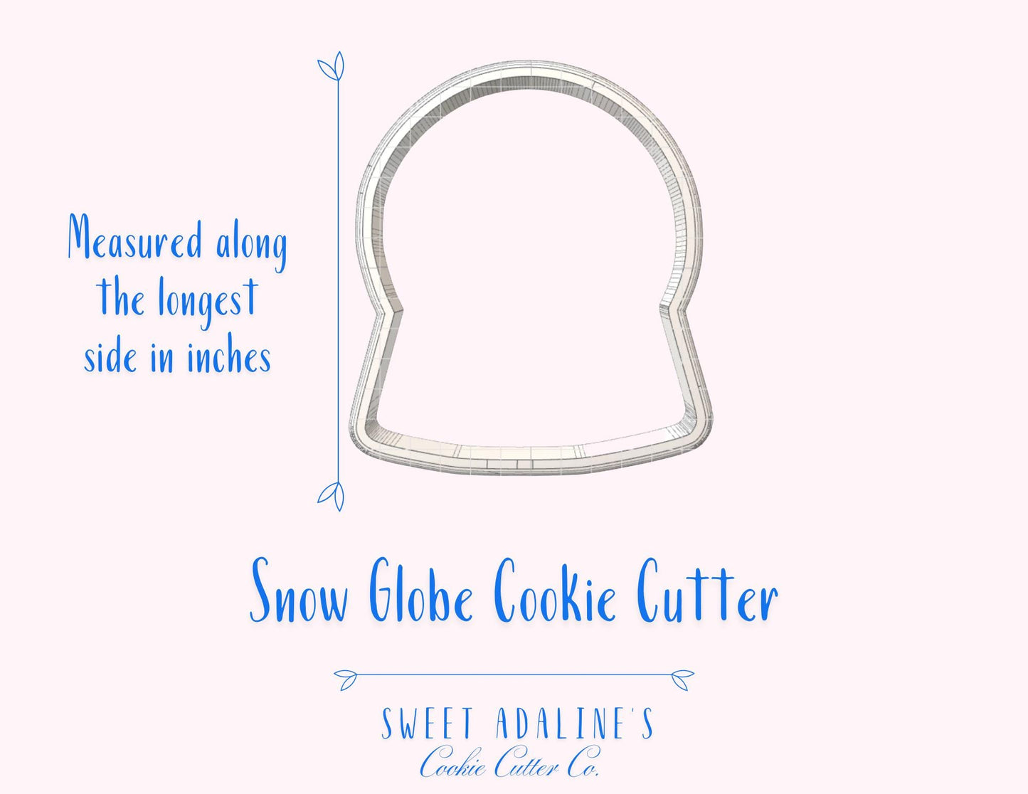 Snow Globe Cookie Cutter – Christmas Snow Globe Cookie Cutter with Winter Scene – 3D Printed Holiday Cutter for Decorated Sugar Cookies