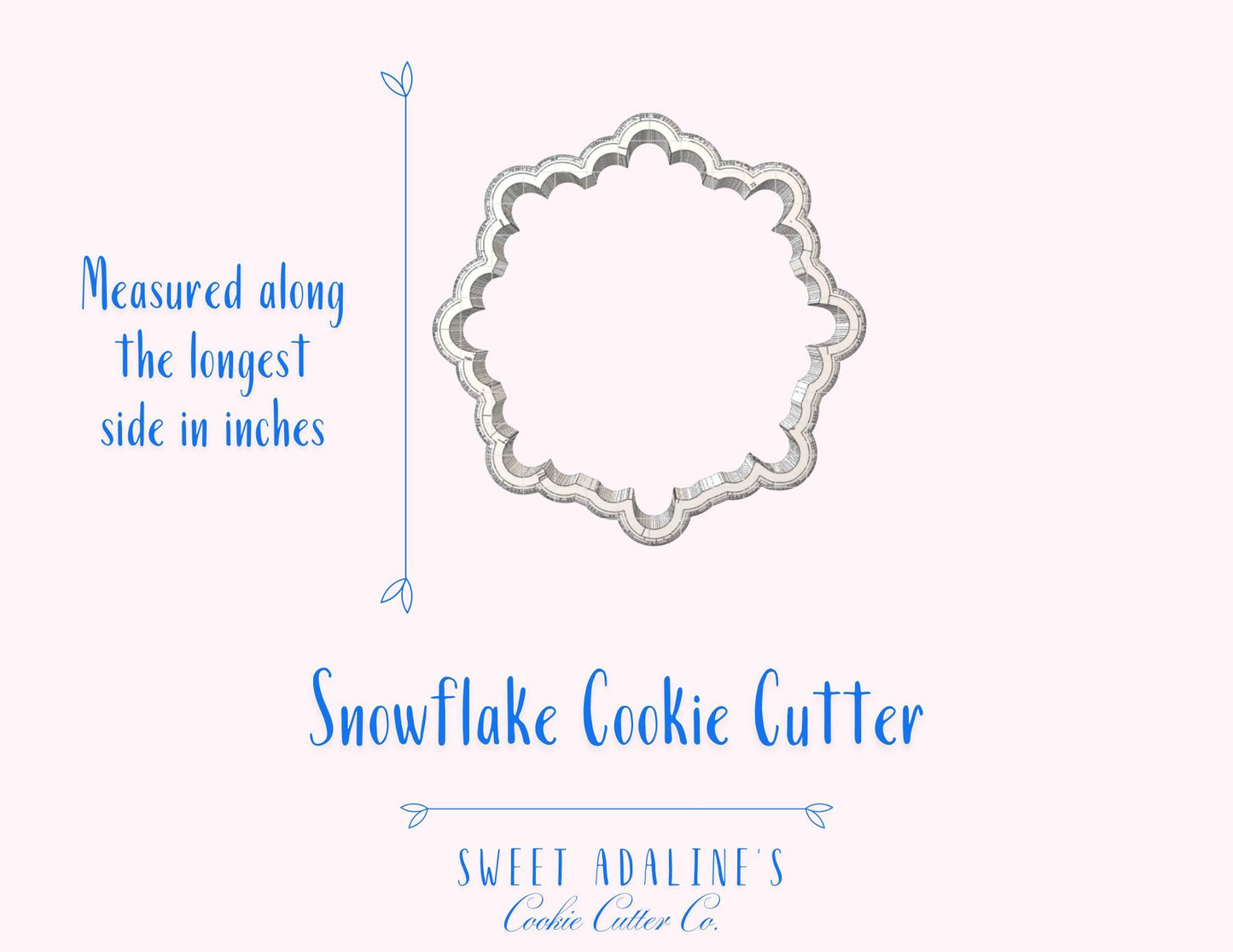 Snowflake Cookie Cutter – Winter Snowflake Cookie Cutter – Festive Holiday Cookie Decorating Tool, 3D Printed Cutter for Decorated Cookies