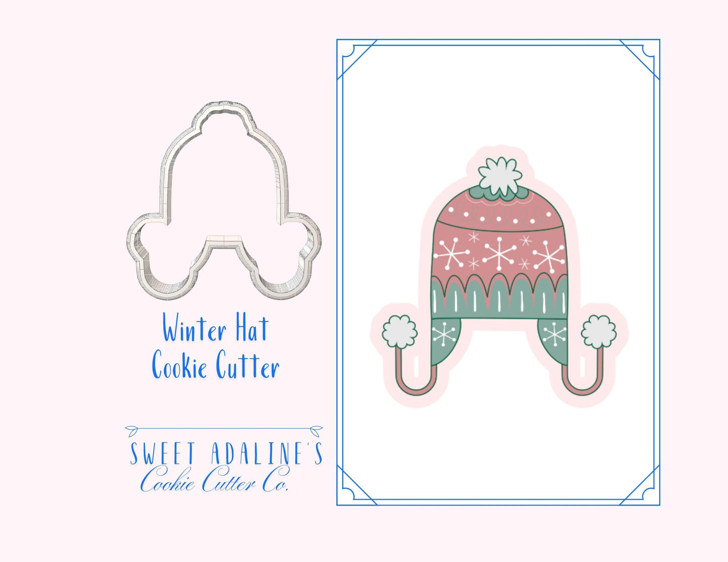 Winter Hat Cookie Cutter β Cozy Beanie Cookie Cutter β Festive Holiday Cookie Decorating, 3D Printed Cutter for Decorated Cookies