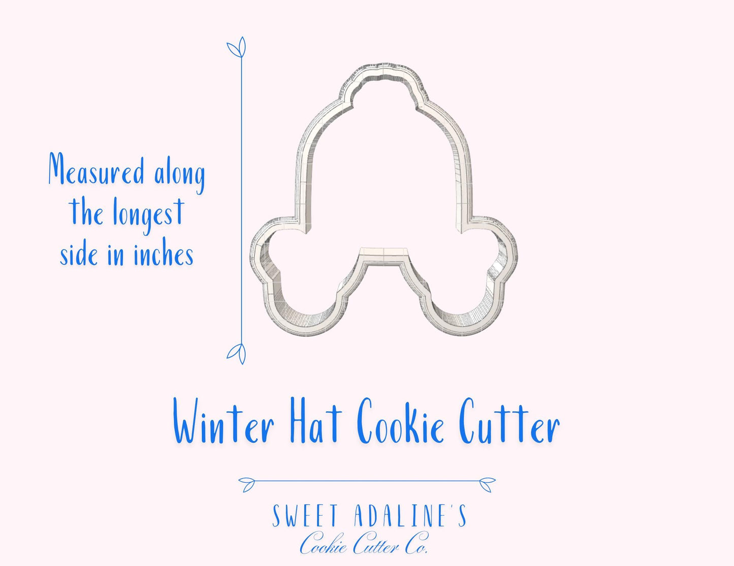 Winter Hat Cookie Cutter β Cozy Beanie Cookie Cutter β Festive Holiday Cookie Decorating, 3D Printed Cutter for Decorated Cookies