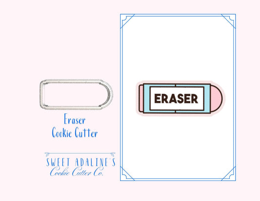 Eraser Cookie Cutter – School, Office, and Craft Supplies Cookie – Back to School Baking Tool – Teacher Appreciation Classroom Party Favor
