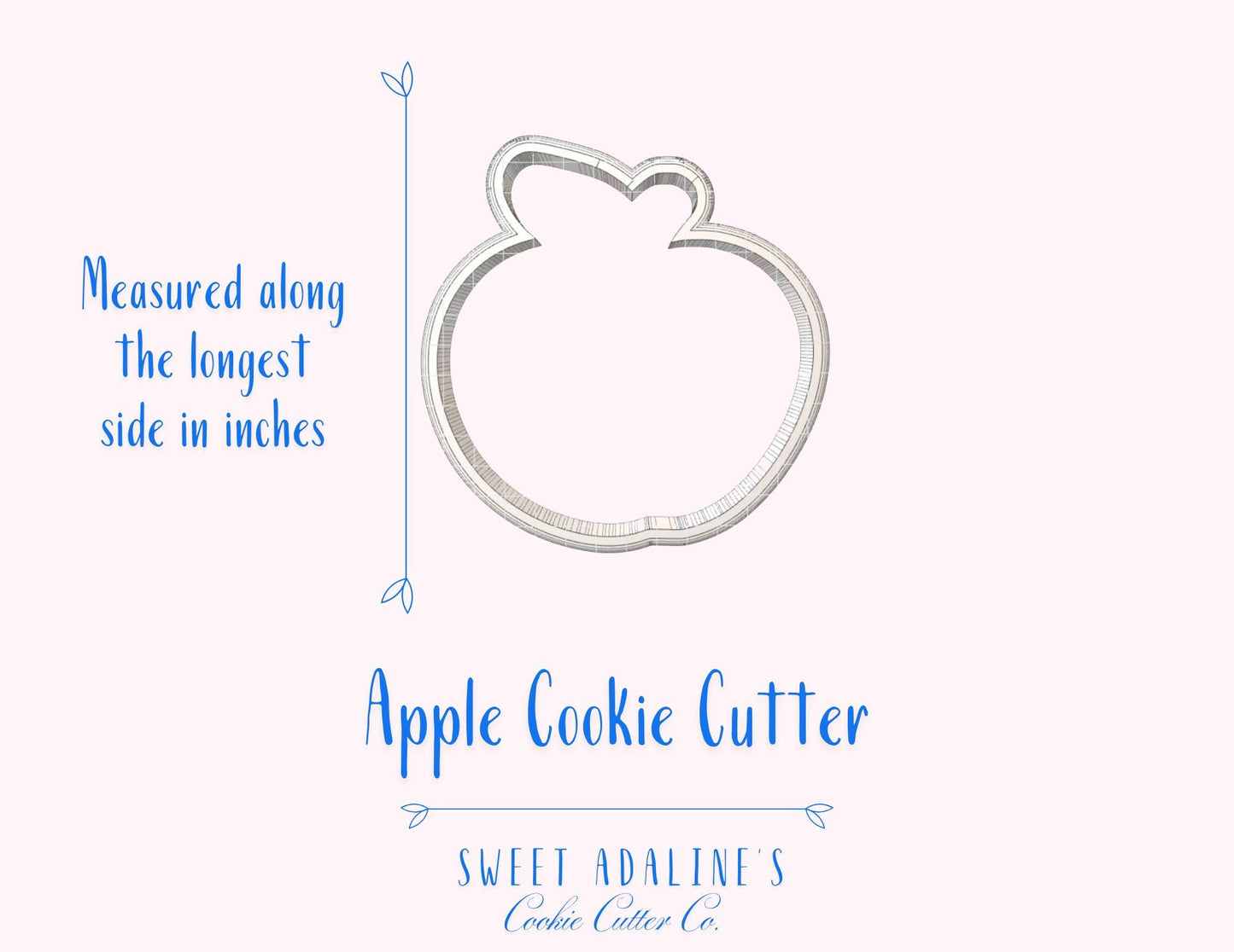 Apple Cookie Cutter – Back to School Teacher Gift – Classroom Party Favor – Fall Baking Tool – Kawaii Apple Cookie – Fondant & Clay Cutter