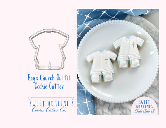 Boy’s Church Outfit Cookie Cutter – First Baptism Cookie Cutter – Communion Cookie – Confirmation Outfit Cookie – Religious Christian Baking