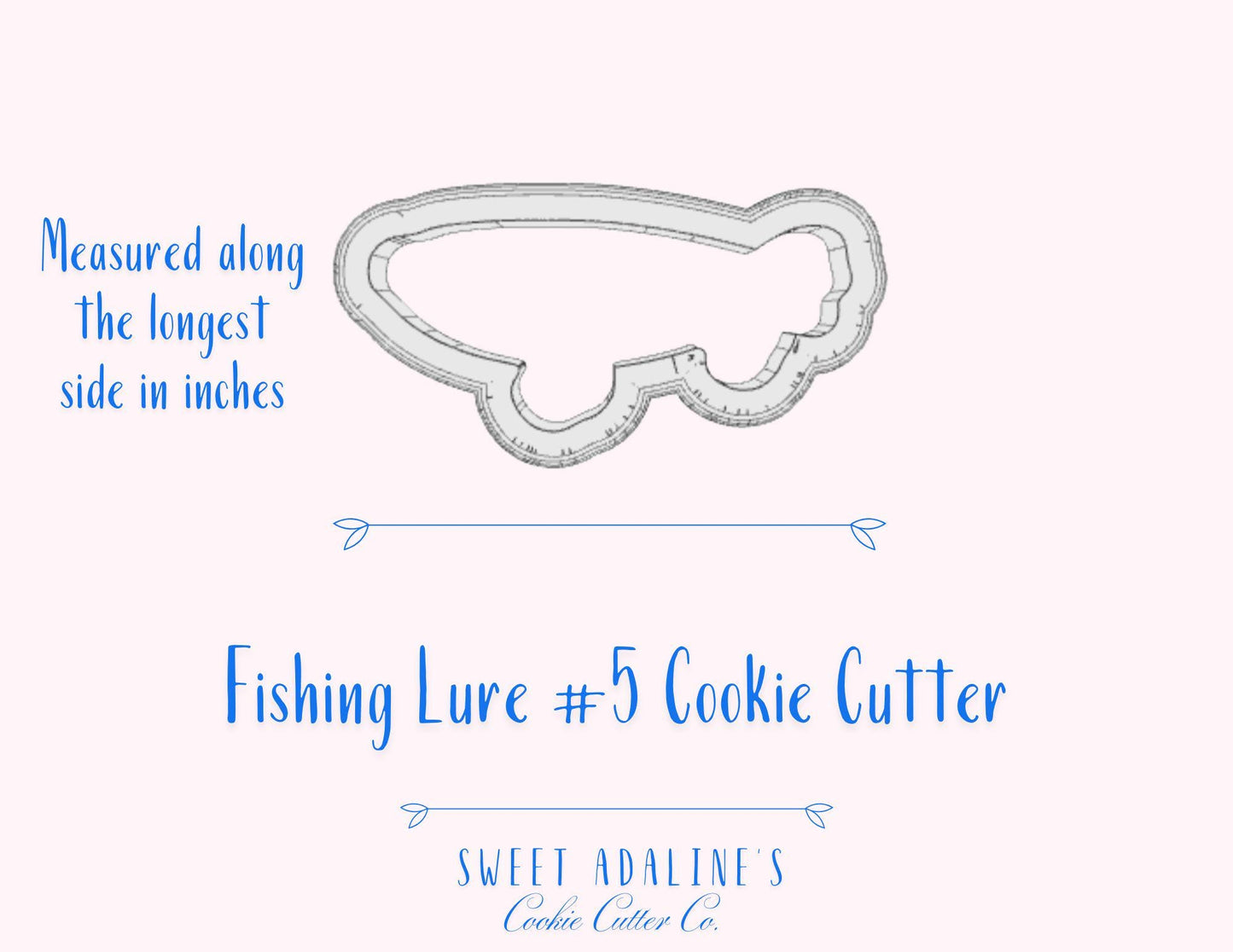 Fishing Lure #5 Cookie Cutter – Perfect for Father's Day, Fishing Trips & Lake Days – Custom Color - 3D Printed - Sturdy for Thick Dough