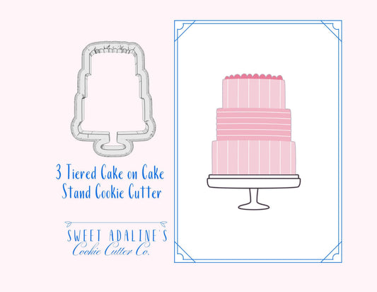 3 Tiered Cake Cookie Cutter –Elegant Cake Design for Weddings, Birthdays & Celebrations –3 Sizes – –Custom 3D Printed - Thick, Sturdy Cutter