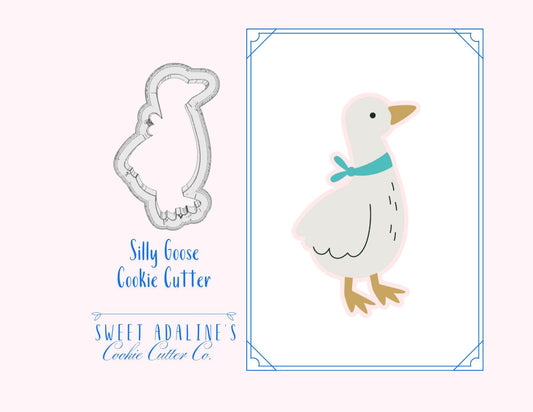 Silly Goose Cookie Cutter – Goose Design with Scarf –Perfect for Birthday Cookies & Celebrations –3 Sizes Available -Goose with Bandana