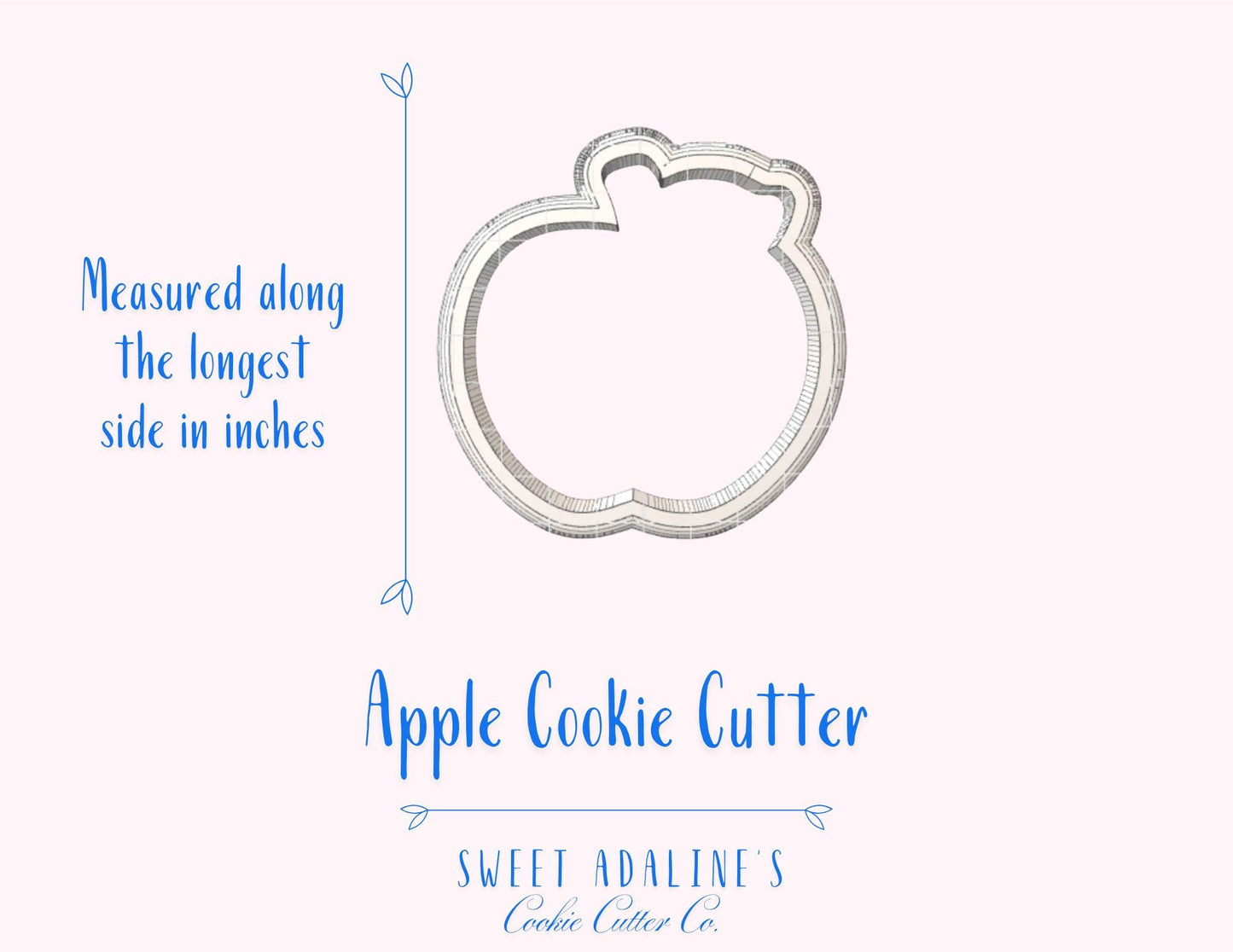 Apple Cookie Cutter – Back to School Teacher Gift – Classroom Favor – First Day of School Cookie – Teacher Appreciation Baking Tool - Thick