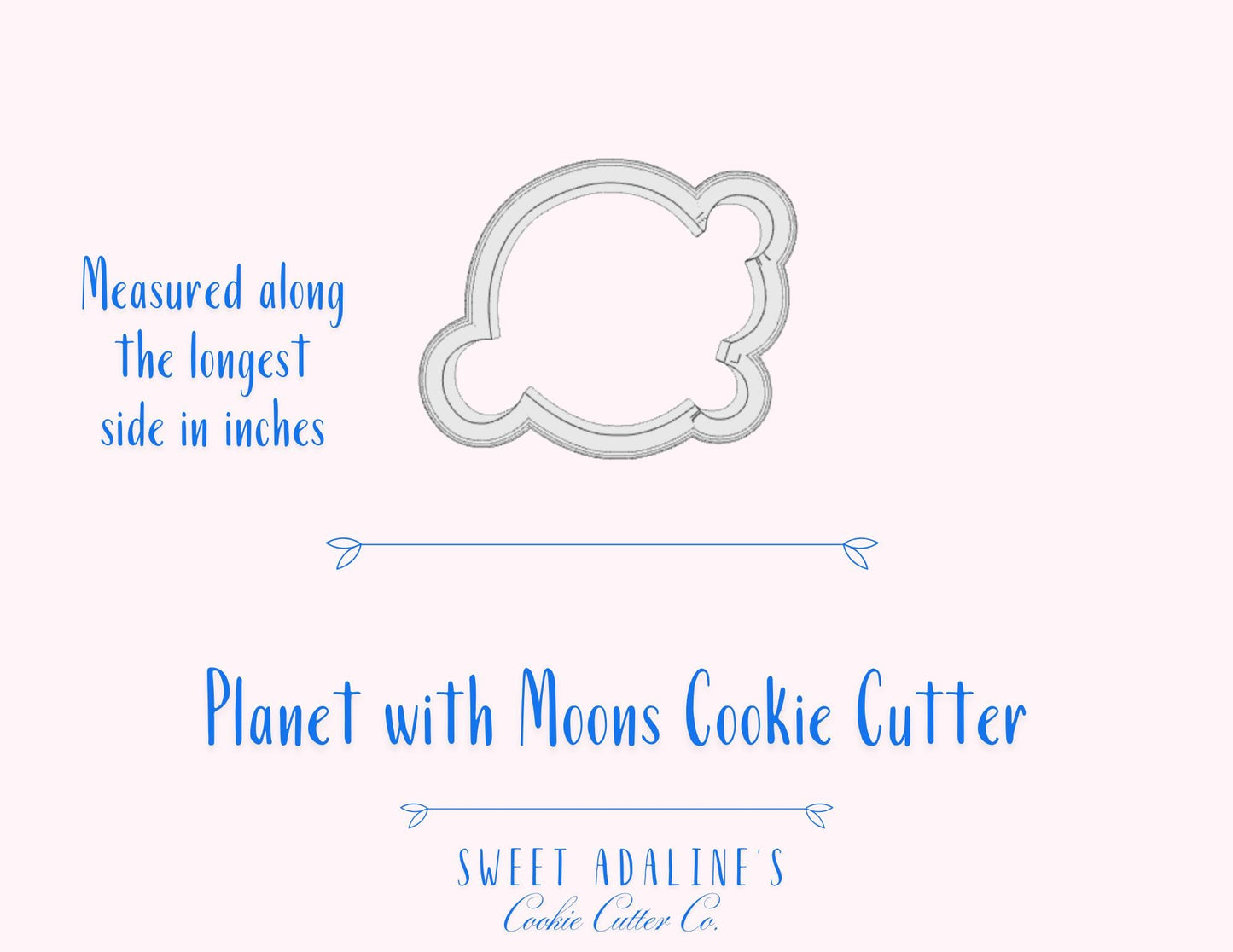Planet with Moons Cookie Cutter — Outer Space Theme for Astronomy & Science Parties — Available in 3 Sizes - Space Lovers Themed Cookies