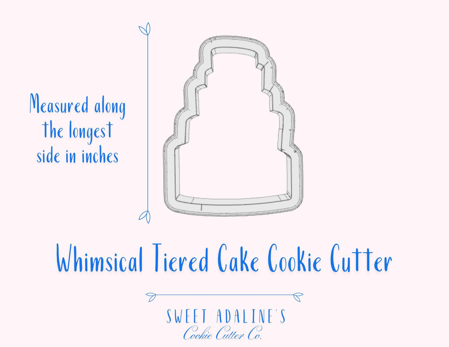 Whimsical Tiered Cake Cookie Cutter – Fun Lopsided Cake Design for Birthdays & Celebrations – 3 Sizes – –Custom 3D Printed