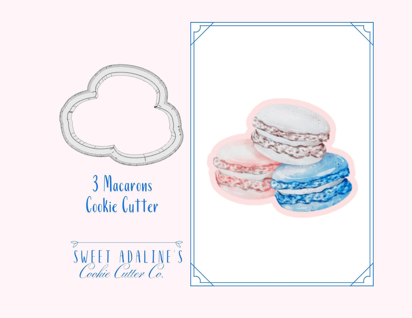 3 Macarons Cookie Cutter – Parisian Pastry Design – Perfect for French-themed Tea Parties, Weddings & Brunch - Sturdy cutters thick cookies