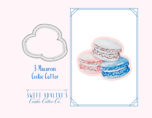 3 Macarons Cookie Cutter – Parisian Pastry Design – Perfect for French-themed Tea Parties, Weddings & Brunch - Sturdy cutters thick cookies