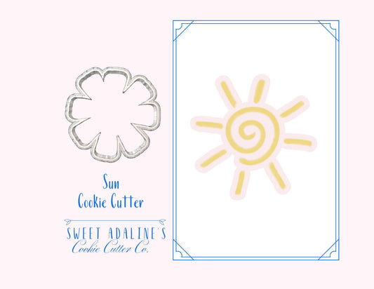 Sun Cookie Cutter – Summer Beach Party Favor – Sunshine Cookie – Tropical Luau Baking Tool – Fondant & Clay Cutter – Baby Shower Cookie