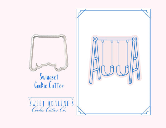 Swing Set Cookie Cutter – Playground Cookie – School Theme Party Favor – Kids Birthday Cookie – Fondant & Clay Cutter – Outdoor Cookies