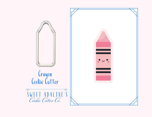 Crayon Cookie Cutter – School and Craft Supplies Cookie – Back to School Baking Tool – Teacher Appreciation Classroom Party Favor