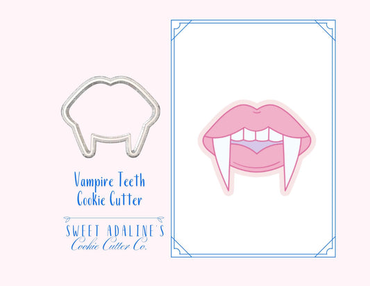 Vampire Teeth Cookie Cutter for Halloween — Available in 3 Sizes — Cookie Cutters for Halloween Baking & Decorating - Vampire Fangs Cookies