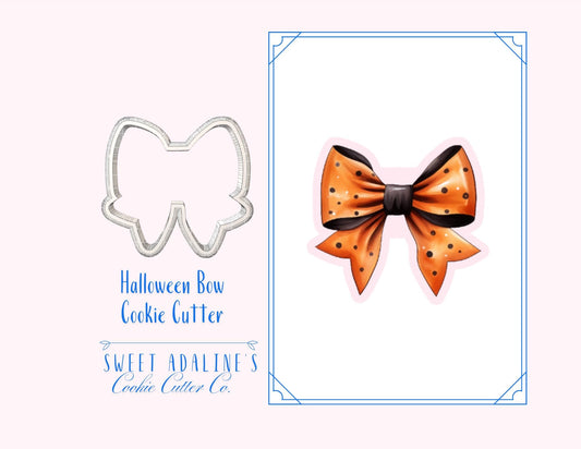 Cute Halloween Bow Cookie Cutter — Available in 3 Sizes —Cookie Cutters for Halloween Baking & Decorating -Girly Ribbon Cookie for Halloween