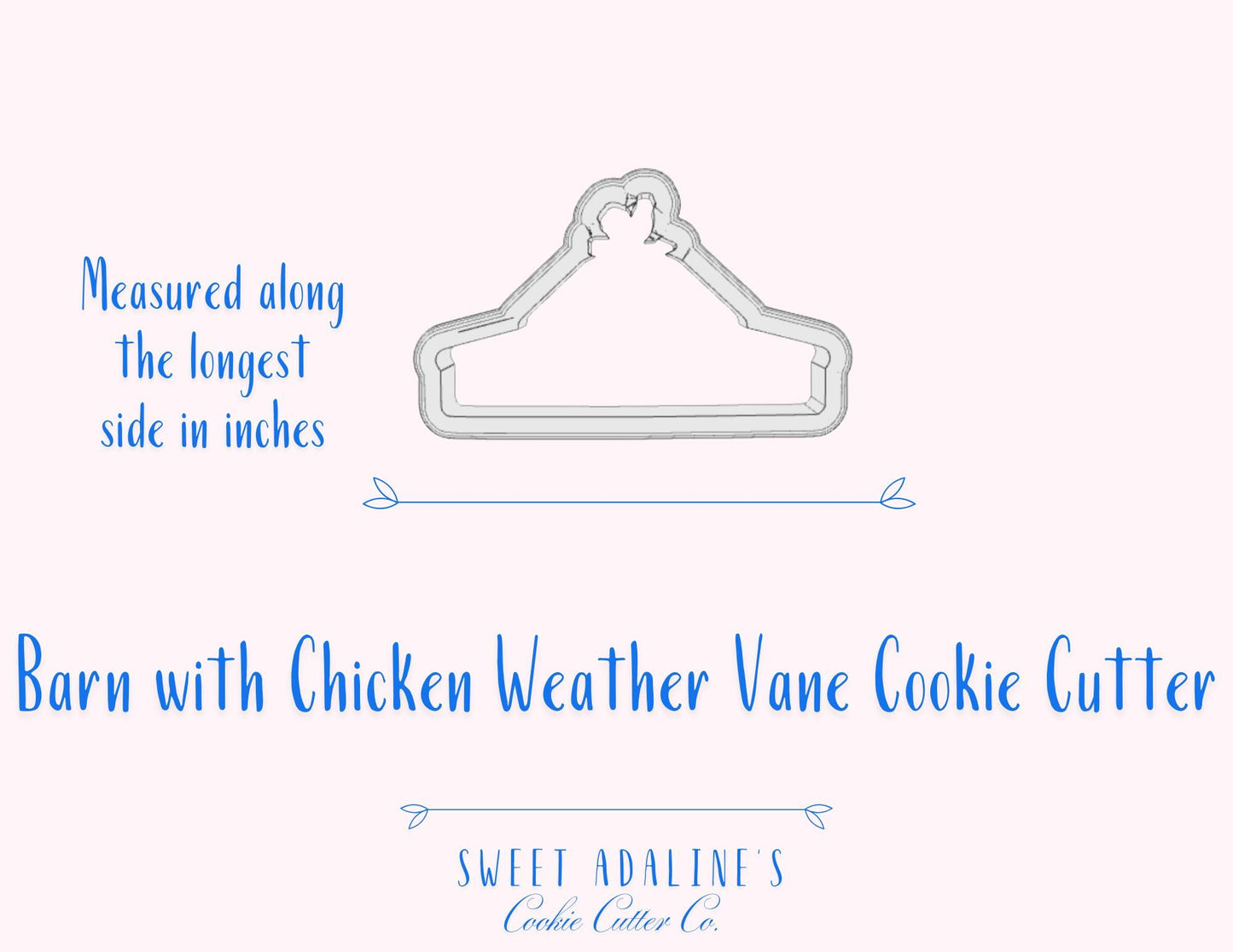 Barn with Chicken Weather Vane Cookie Cutter - Perfect for Farm-Themed, Easter, and Spring Baking –  Rustic Farm - Sturdy, Thick Cutter