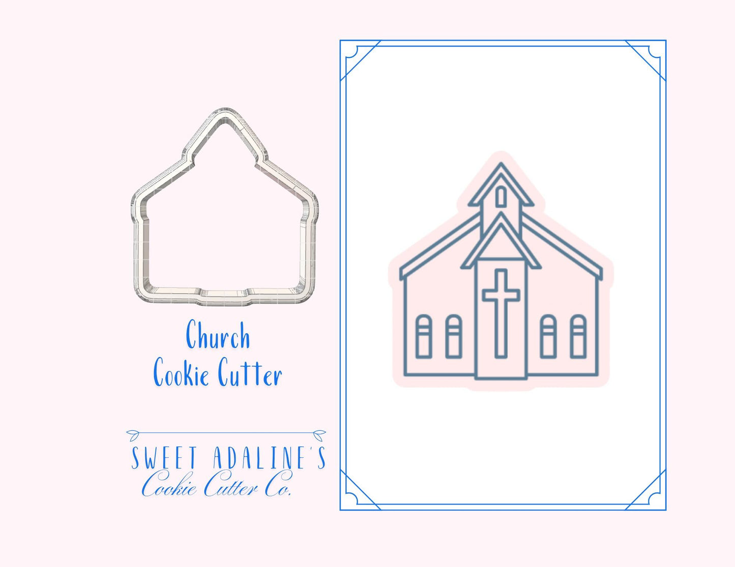Church Cookie Cutter – Chapel Shape for Christmas, Baptism, First Communion, Weddings & Religious Events – 3D Printed Baking Tool