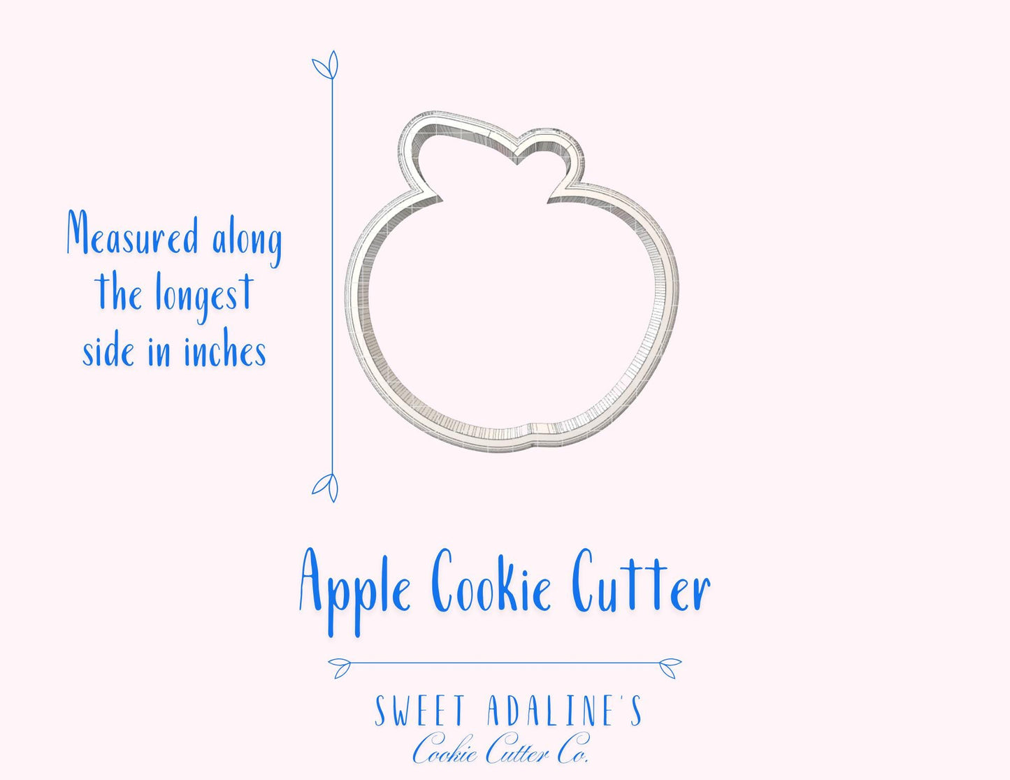 Apple Cookie Cutter – Back to School Teacher Gift – Classroom Party Favor – Fall Baking Tool – Kawaii Apple Cookie – Fondant & Clay Cutter