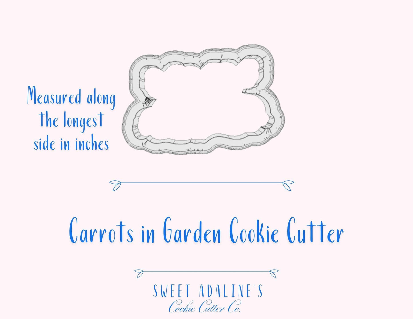 Carrots in Garden Cookie Cutter – Whimsical Spring Design for Cookiers – Perfect for Easter & Garden-Themed Treats – 3 Sizes – Durable