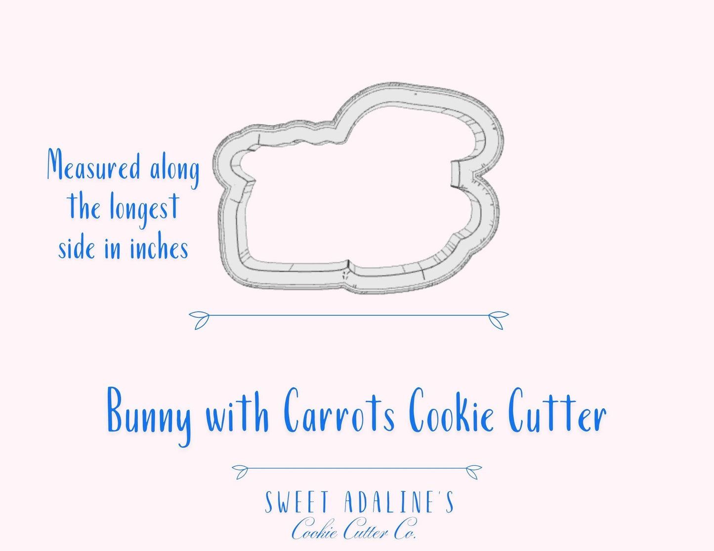 Bunny with Basket of Carrots Cookie Cutter –Charming Rabbit Spring Design for Easter & Garden-Themed Treats –3 Sizes – Thick dough, Sturdy