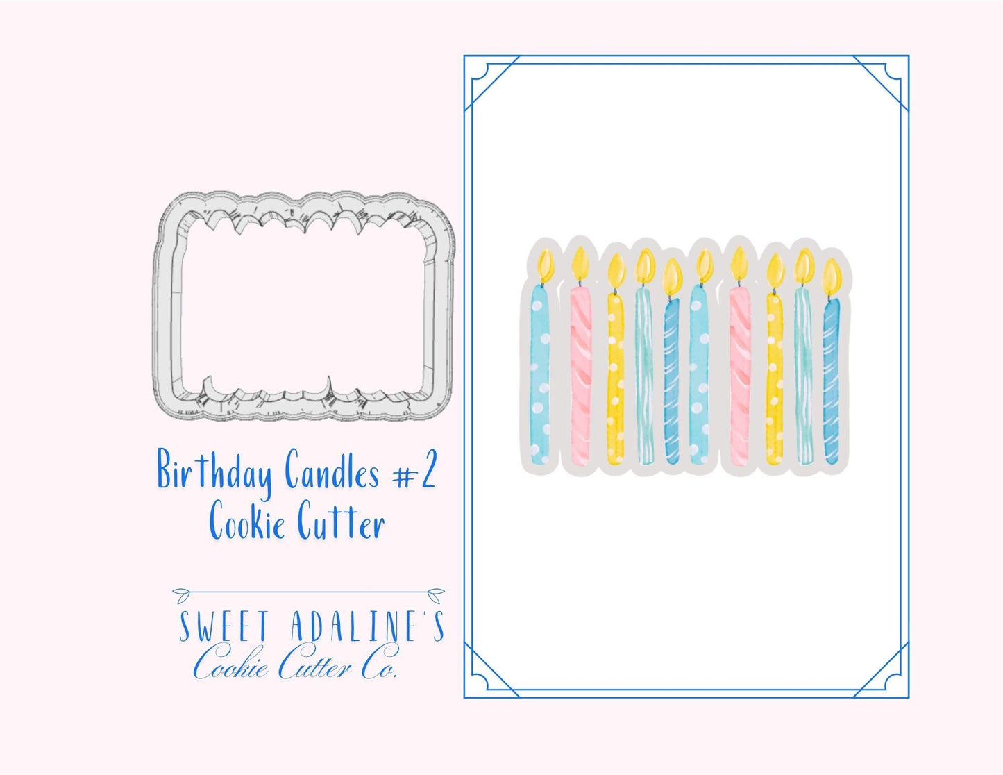 Birthday Candles Cookie Cutter – Large Group of Candles - Fun & Festive Design for Birthday Parties – 3 Sizes –  - Group of 10 Candles