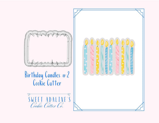 Birthday Candles Cookie Cutter – Large Group of Candles - Fun & Festive Design for Birthday Parties – 3 Sizes –  - Group of 10 Candles