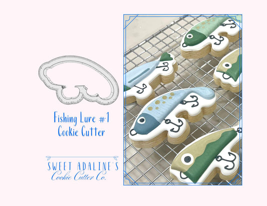 Fishing Lure #1 Cookie Cutter – Perfect for Father's Day, Fishing Trips & Lake Days – Custom Color - 3D Printed - Sturdy for Thick Dough