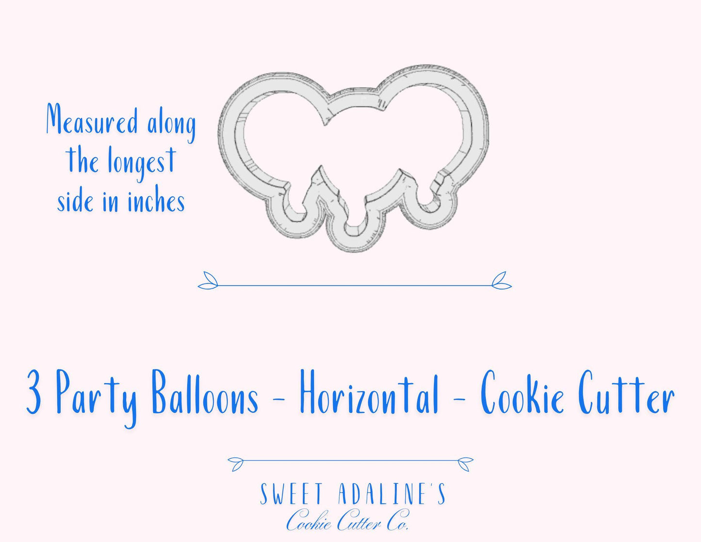 3 Party Balloons Cookie Cutter –Perfect for Birthdays, Celebrations, and Special Events –Multiple Sizes Available -Essential Must-have