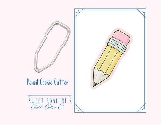 Pencil Cookie Cutter – Back to School Teacher Gift – Classroom Favor – First Day of School Cookie – School Supplies Baking Tool - Thick