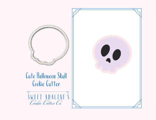 Cute Skull Cookie Cutter for Halloween — Available in 3 Sizes — Cookie Cutters for Halloween Baking - Skeleton and Skull Head Cookie