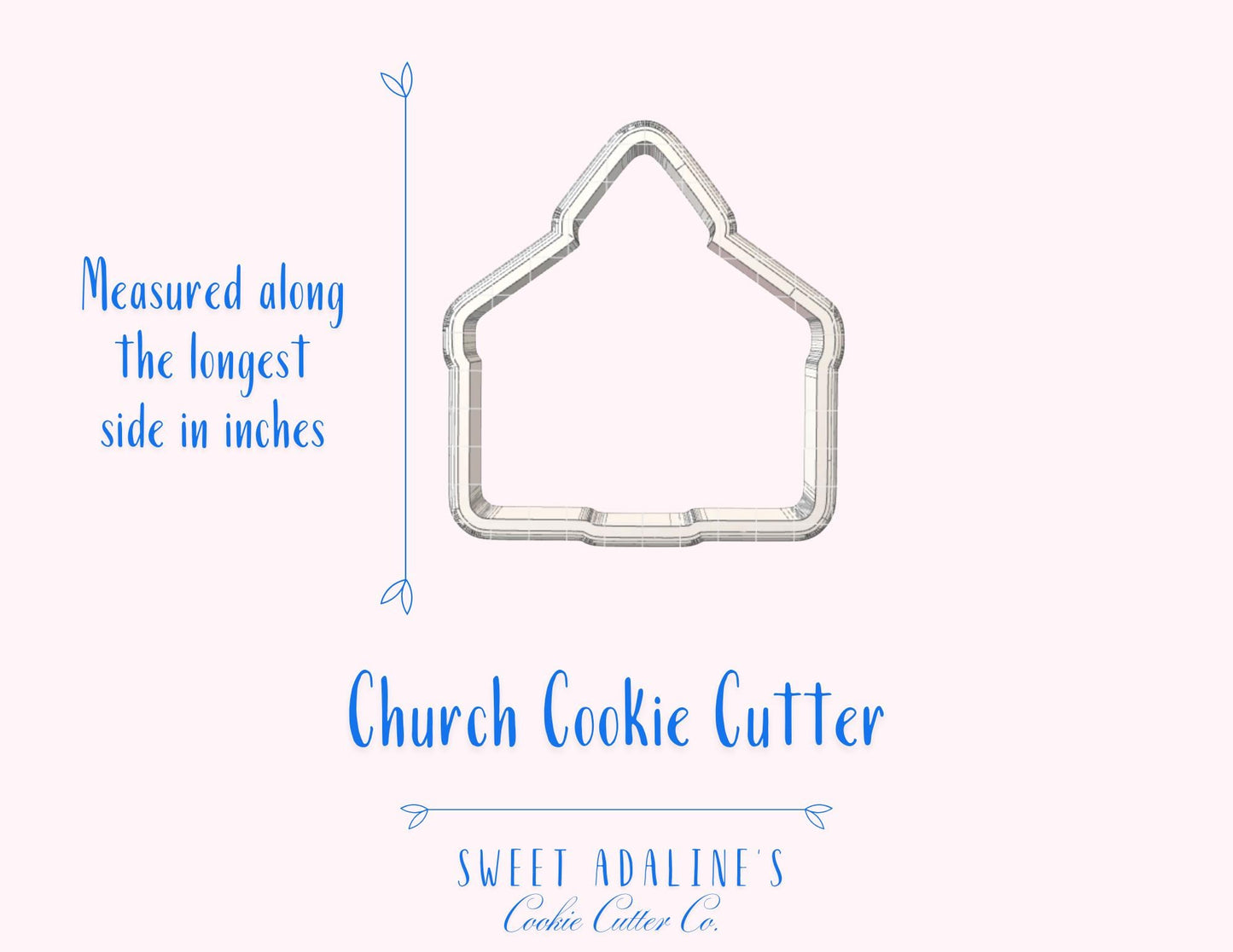 Church Cookie Cutter – Chapel Shape for Christmas, Baptism, First Communion, Weddings & Religious Events – 3D Printed Baking Tool