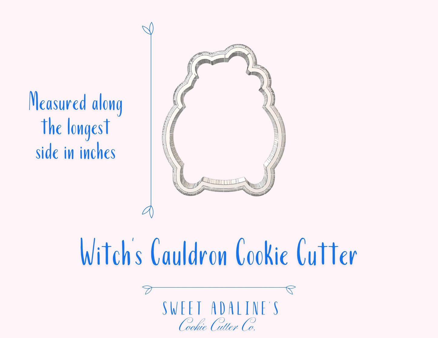 Witch Cauldron Cookie Cutter for Halloween — Available in 3 Sizes — Cookie Cutters for Halloween Baking & Decorating - Spooky witch cookie