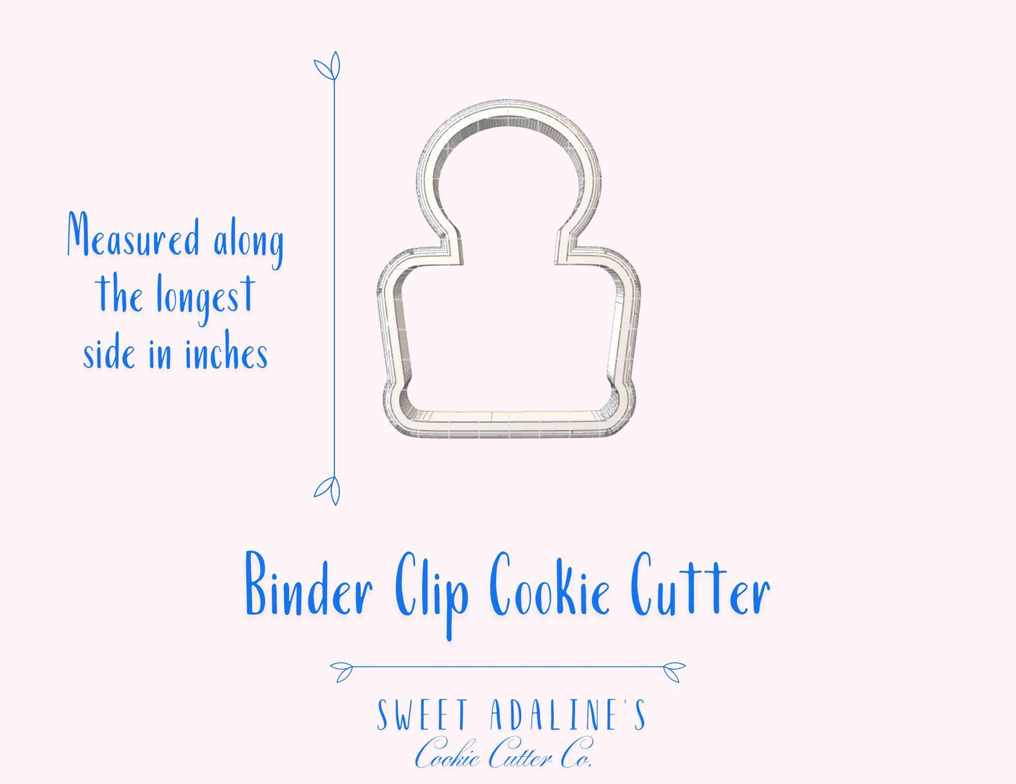 Binder Clip Cookie Cutter – School and Office Supplies Cookie – Back to School Baking Tool – Teacher Appreciation Classroom Favor - Thick