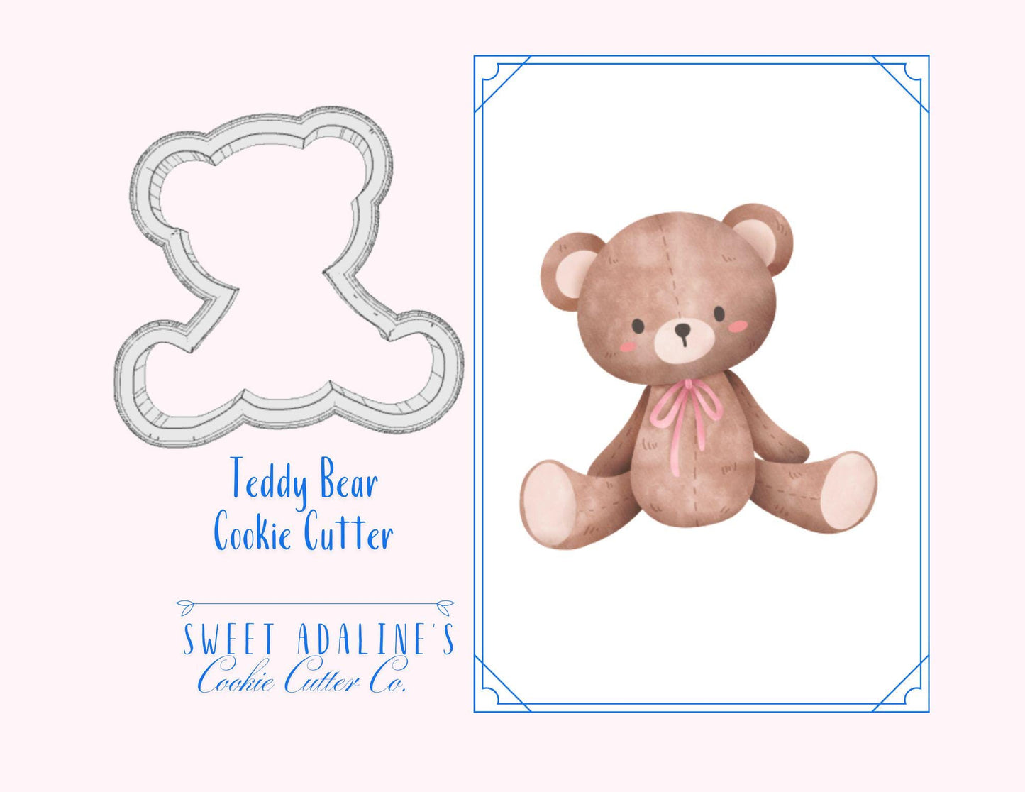 Teddy Bear Cookie Cutter – Adorable Design for Baby Showers, Kids Birthdays, and Parties – Stuffed Animal Cookie –3 Sizes