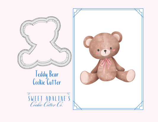Teddy Bear Cookie Cutter – Adorable Design for Baby Showers, Kids Birthdays, and Parties – Stuffed Animal Cookie –3 Sizes