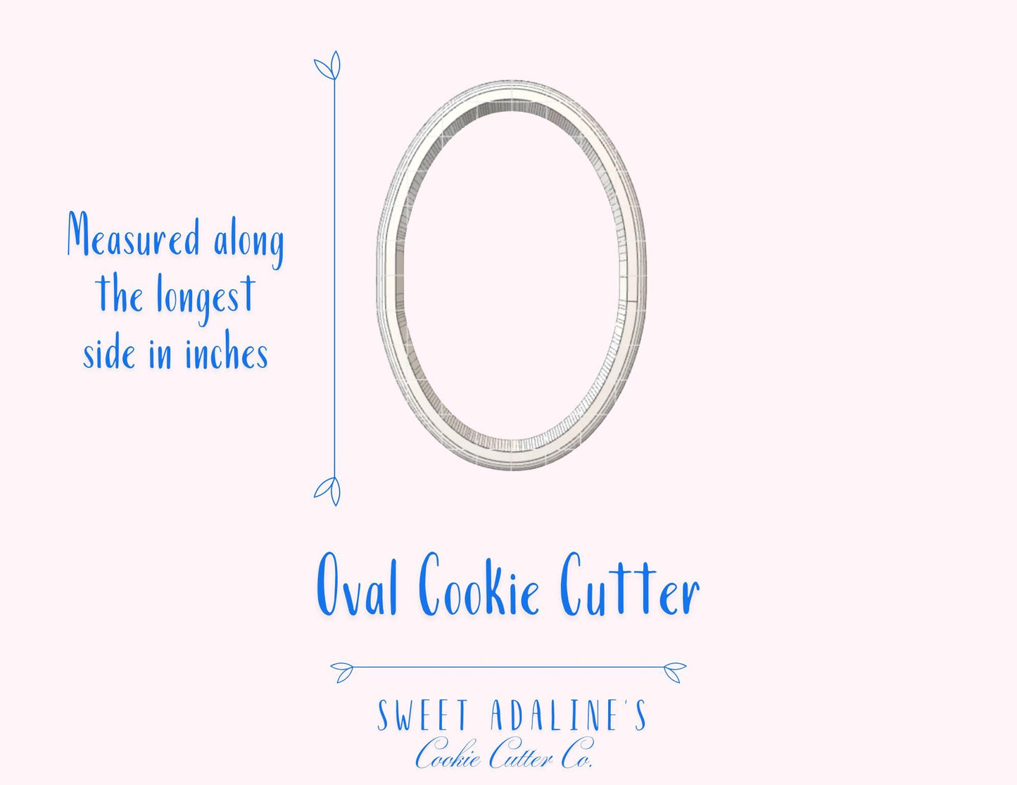 Oval Cookie Cutter – Plaque Cookie Cutter for Weddings, Anniversaries & Parties – Engagement Favor Cookie – Elegant Oval Sugar Cookie Shape