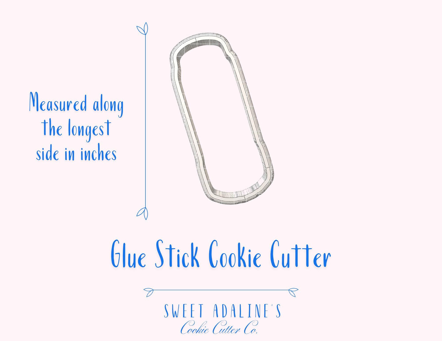 Glue Stick Cookie Cutter — School Supplies Cookie Cutter for Teachers, Classroom Gifts, and Back-to-School — 3D Printed in Multiple Sizes