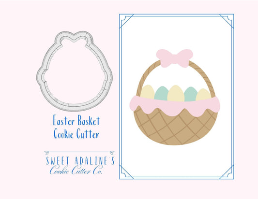Easter Basket Cookie Cutter – Playful Spring Design for Festive Spring Treats – 3 Sizes –  Food safe, durable