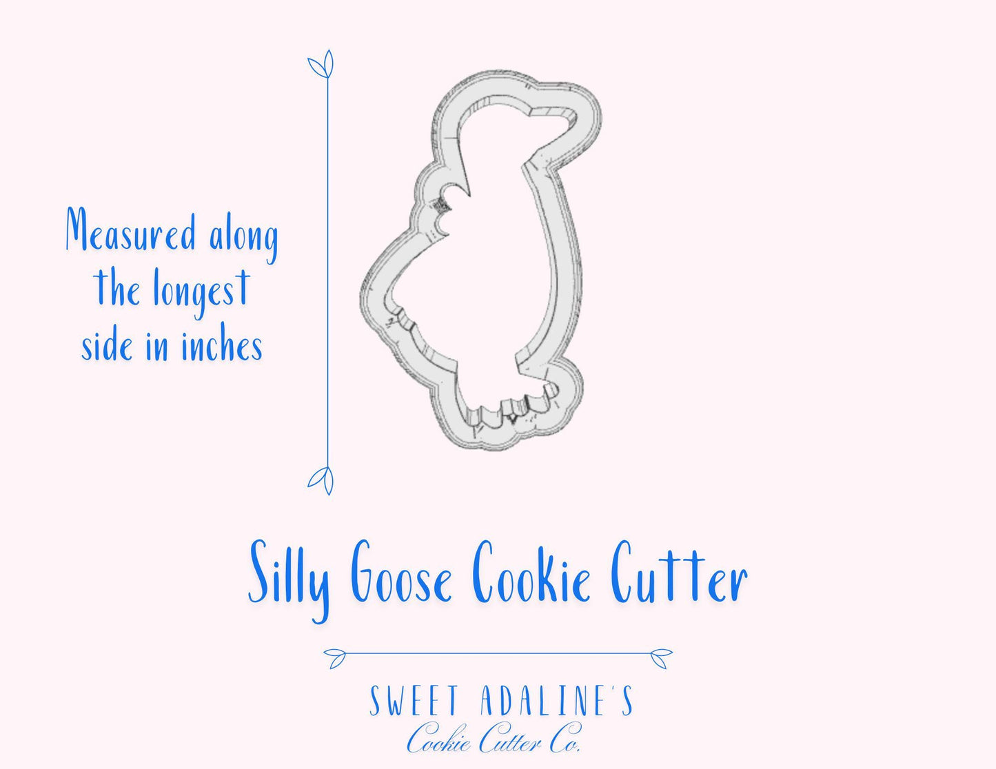 Silly Goose Cookie Cutter – Goose Design with Scarf –Perfect for Birthday Cookies & Celebrations –3 Sizes Available -Goose with Bandana